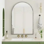 Miroir Argenté Arche Métal Martelé 61x91 cm