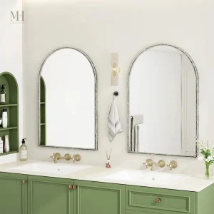Miroir Rectangulaire avec Cadre en Métal Martelé