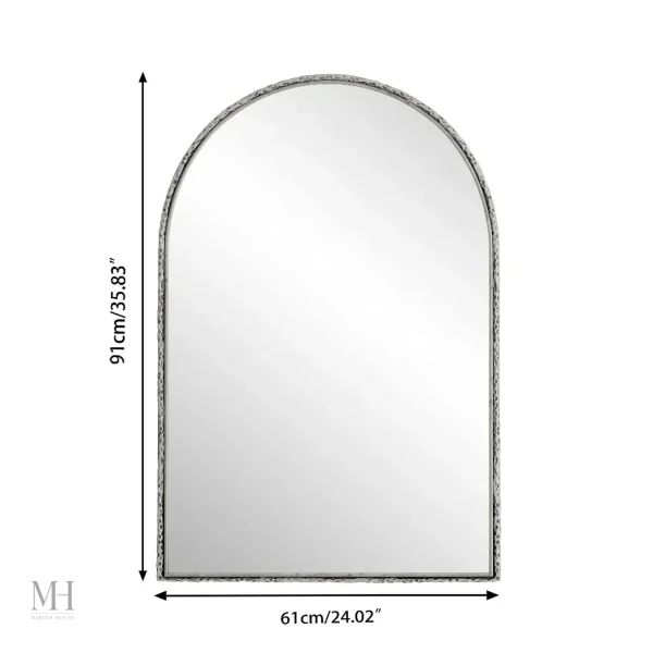 Miroir Argenté avec Cadre en Arche Élégant