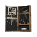 Miroir mural avec rangement pour bijoux en bois