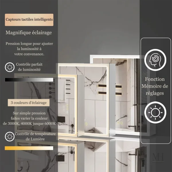 Armoire miroir alliant style et efficacité de rangement