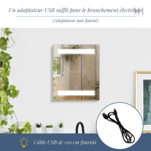 Miroir lumineux pour un éclairage optimal en salle de bain