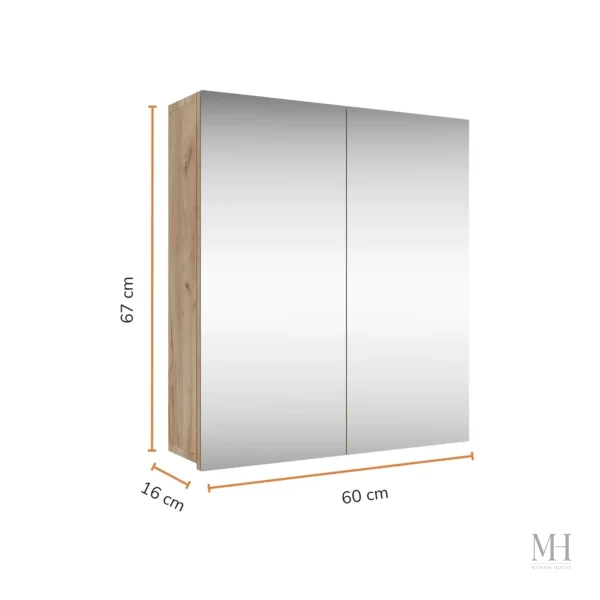 Armoire miroir avec éclairage intégré pour rangement