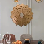Miroir contemporain en forme de soleil rayonnant