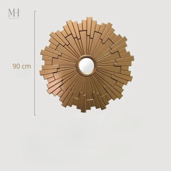 Miroir doré à rayons pour un intérieur lumineux