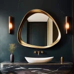 Miroir élégant au cadre doré raffiné