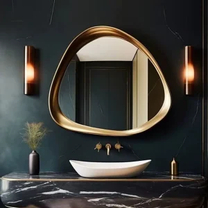 Miroir élégant au cadre doré raffiné