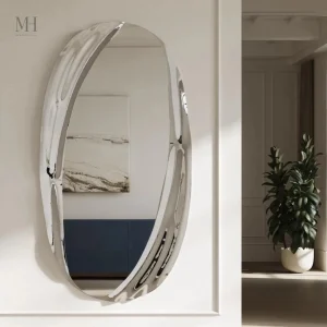 Miroir ovale mural en verre SILLAGE 100x190 cm