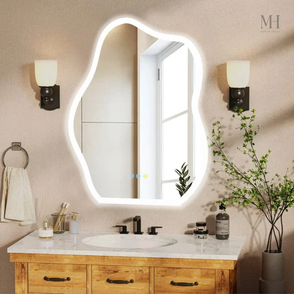 miroir-asymetrique-1 Miroir LED Asymétrique Anti-Buée Design Moderne