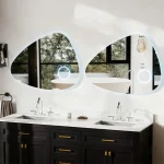 Miroir Asymétrique LED Antibuée 80x60 cm pour salle de bain