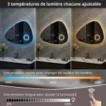 Miroir LED 80x60 cm, solution pratique antibuée