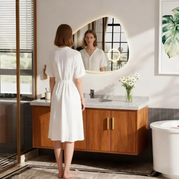 Miroir salle de bain 80x60 cm, fonction antibuée intégrée