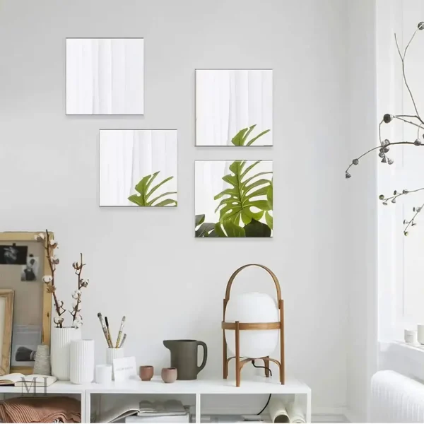 Miroir décoratif carré, facile à installer sur les murs