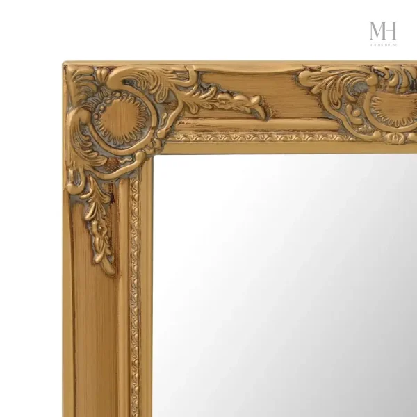 Miroir carré prestige avec finition dorée