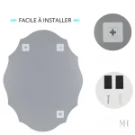 Miroir moderne 64x81 cm, finition biseautée
