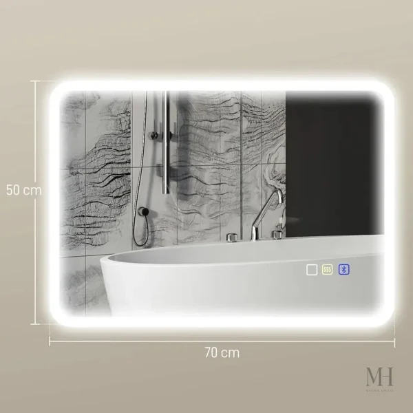 Miroir salle de bain Bluetooth avec éclairage LED