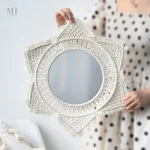 Miroir Bohème Étoile en coton tressé avec franges