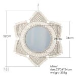Miroir en coton avec franges, style bohème chic pour intérieur