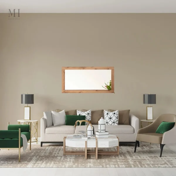 miroir-bois-1 Miroir mural en bois chêne rustique 120x60 cm