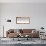 Grand miroir en bois naturel style chêne
