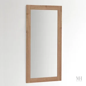 Miroir décoratif mural 120x60 cm en chêne