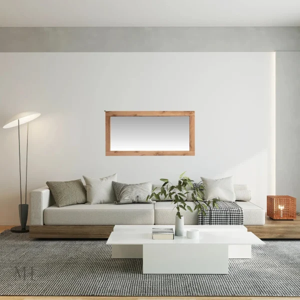 Miroir 120x60 cm au style bois authentique