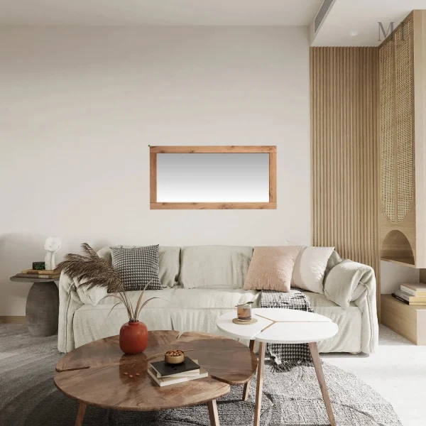 Miroir mural en bois au design rustique chic
