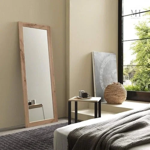 miroir-bois-chene-massif-160x60-sol-mural-1 Miroir en Bois Chêne Brut 160x60 cm au sol ou mural