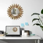 Miroir Rond en Bois Flotté pour une décoration chaleureuse