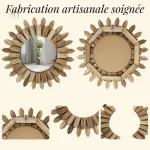 Miroir Rond en Bois, touche chaleureuse à votre intérieur