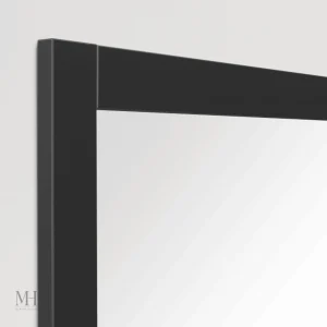 Miroir élégant en bois noir, pièce maîtresse lumineuse