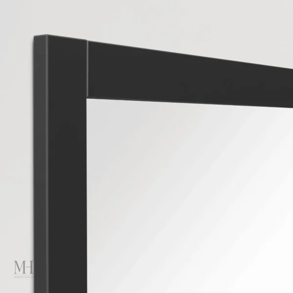 Miroir élégant en bois noir, pièce maîtresse lumineuse