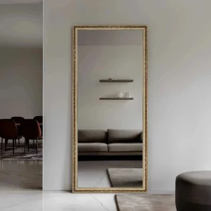 Miroir rectangulaire doré baroque 70x170 cm
