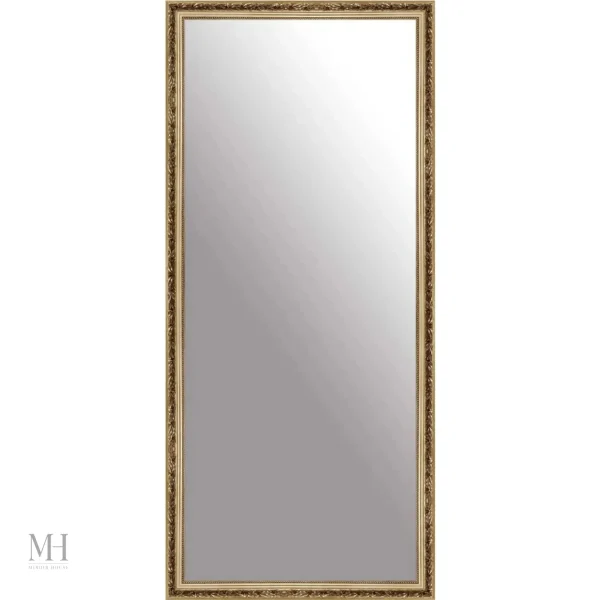 Miroir élégant en bois, finition dorée