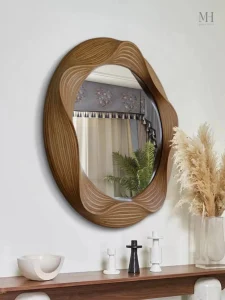 Miroir Sculpté Rond Ondine pour une Décoration Moderne