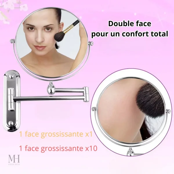 Miroir maquillage double face pour précision optimale