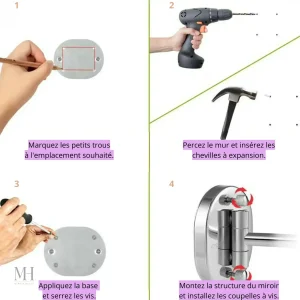 Miroir rotatif pour un application de make-up précise