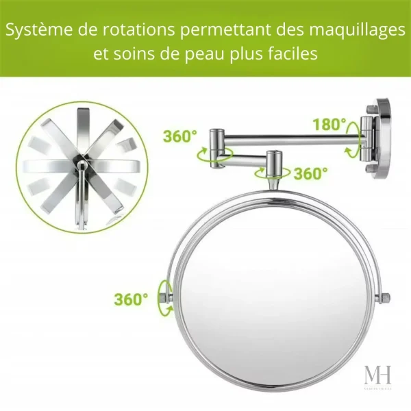 Miroir articulé pour un look impeccable à chaque fois
