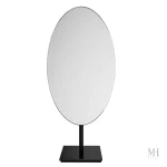 Miroir de maquillage ovale en métal bronze