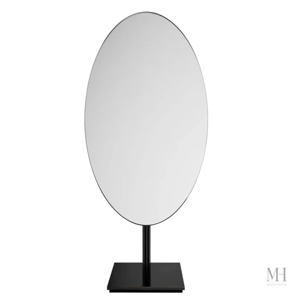Miroir de maquillage ovale en métal bronze