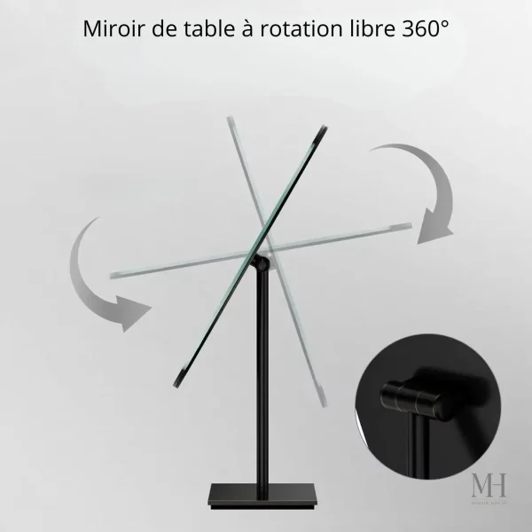 Miroir sur pied élégant pour un make-up parfait