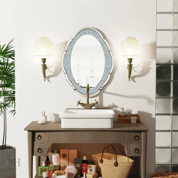 Miroir Design Ovale Argenté pour décoration moderne