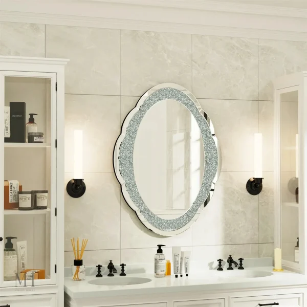 Miroir Festonné 60x80 cm avec cadre élégant en argent