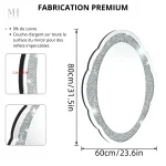 Miroir Cadre Diamant 60x80 cm pour intérieur chic