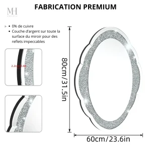 Miroir Cadre Diamant 60x80 cm pour intérieur chic