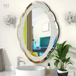 Miroir décoratif Ovale Argenté pour style contemporain