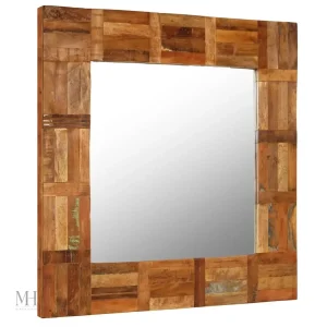 Miroir Carré en Bois Recyclé 60x60 cm