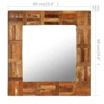 Miroir en Cadre Bois Recyclé 60x60 cm