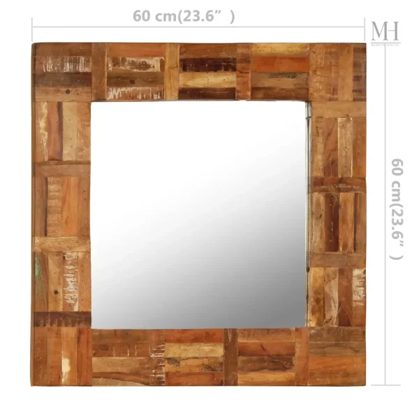Miroir en Cadre Bois Recyclé 60x60 cm