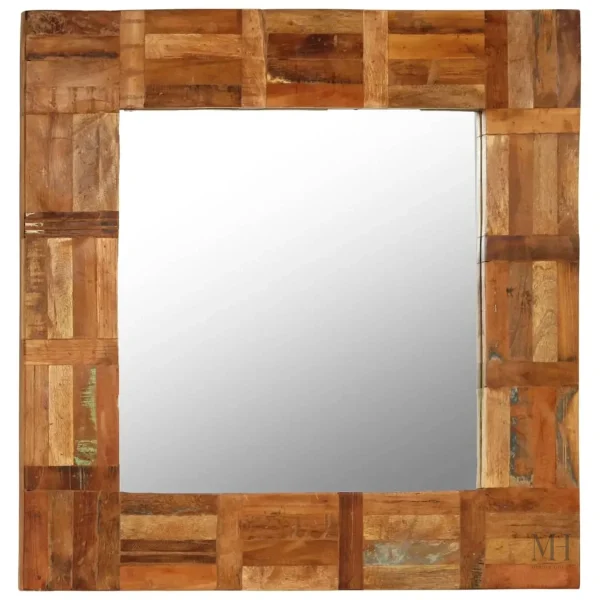 Miroir Carré Patchwork en Bois